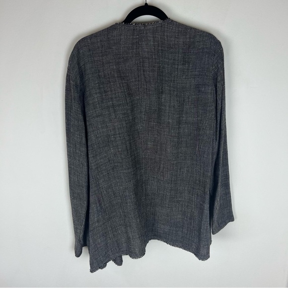 Eileen Fisher Linen Blazer Jacket Midi Skirt 2 Piece Set Gray Size 1X / 2X - Picture 8 of 11